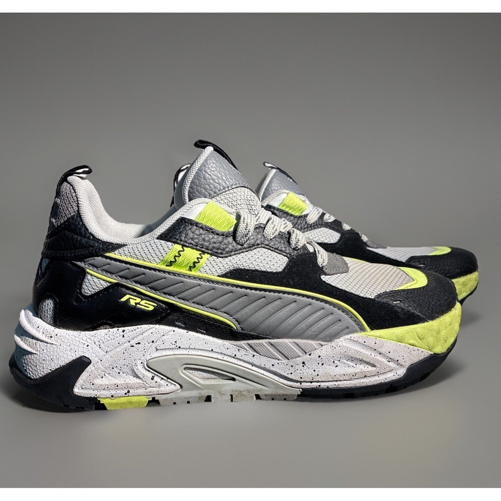 Puma RS-Trck Extreme Excursion Mens 8 Gray Black Green Sneakers 394111-01